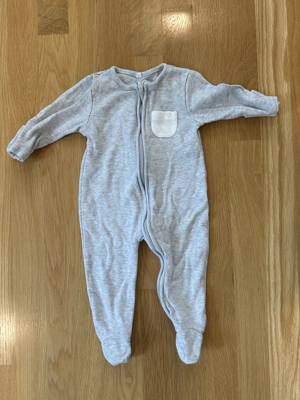 Mori Baby Gray Footed Pajamas, 3-6 Months